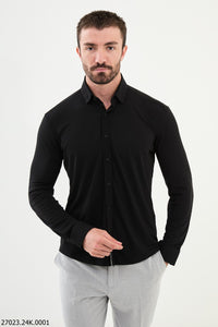 Bojoni Belmonte Slim Fit Black Shirt