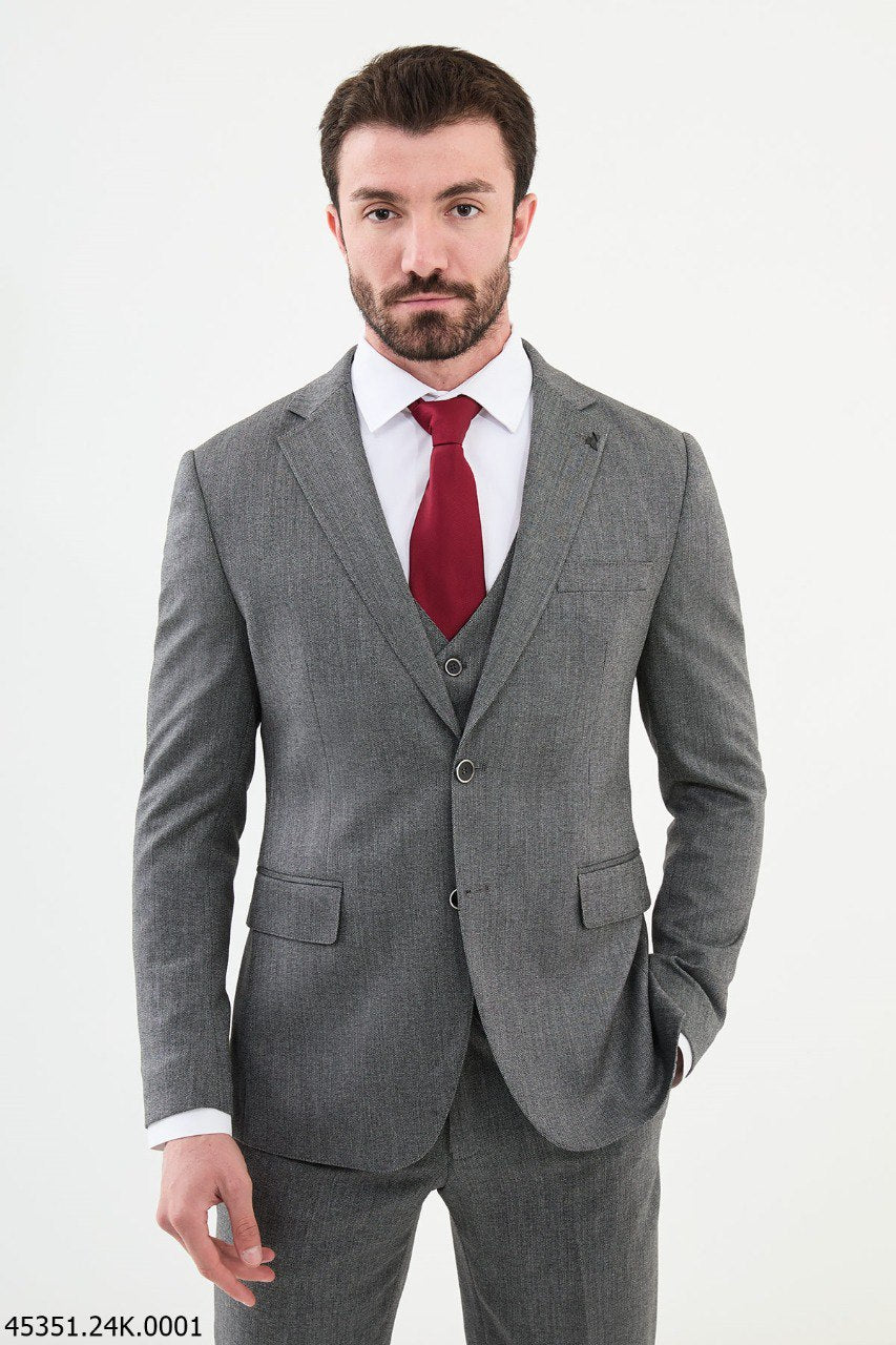 Bojoni Belmonte Dark Gray Slim Fit Suit