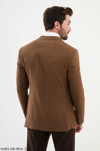 Bojoni Belmonte  Slim Fit Mono Collar Camel Blazer