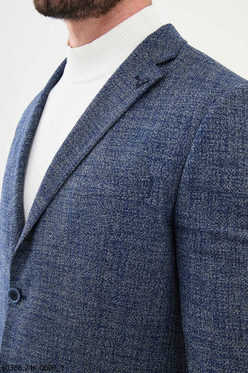 Bojoni Belmonte Slim Fit Navy Blue Wool Blazer