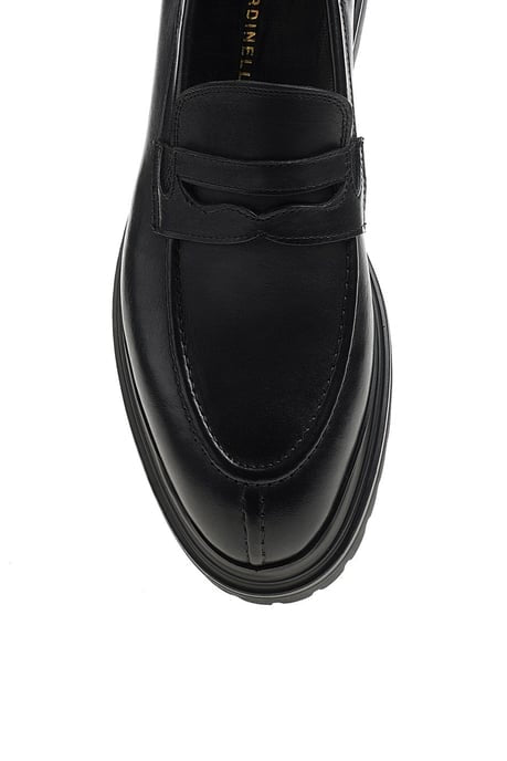 Bojoni Chicago Leather  Black Loafer Shoes