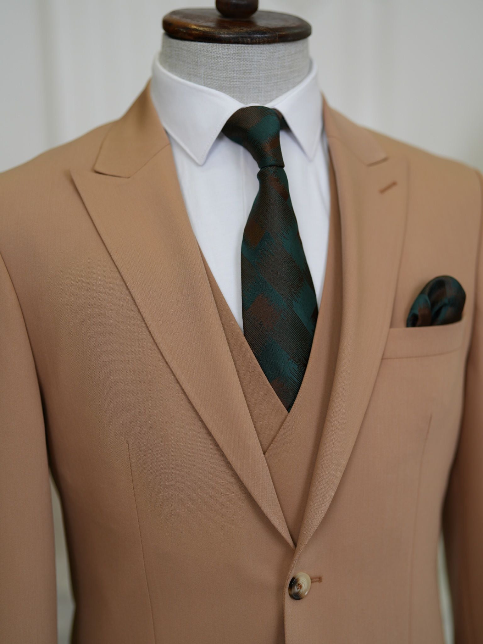 Bojoni Volterra Tan  Slim Fit Suit