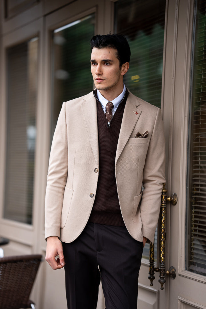 Bojoni Omaha Slim Fit Beige  Blazer