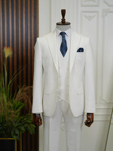 Bojoni Volterra White  Slim Fit Suit