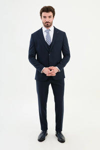 Bojoni Capena Navy Blue  Slim Fit Suit