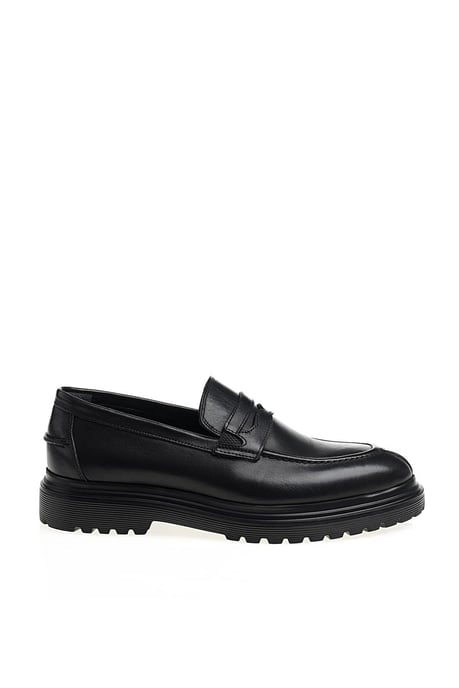 Bojoni Chicago Leather  Black Loafer Shoes