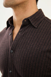 Bojoni Capena Collar Slim Fit  Brown Pointed Shirt