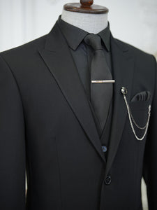 Bojoni Volterra Black  Slim Fit Suit