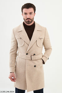 Bojoni Linas Slim Fit Beige Coat