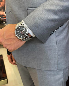 Bojoni Sheffield Gray Slim Fit 2 Piece Notch Lapel Suit
