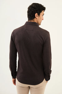Bojoni Capena Collar Slim Fit  Brown Pointed Shirt