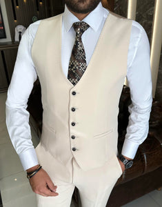 Bojoni Valencia Beige Slim Fit Suit