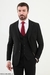 Bojoni Belmonte Black Classic Slim Fit Suit