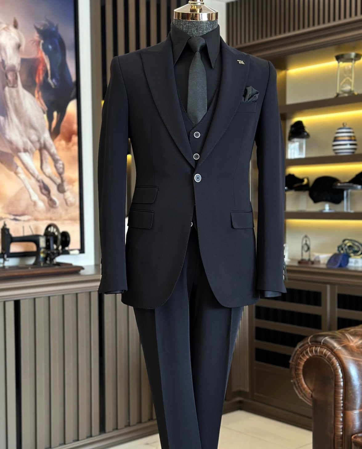 Bojoni Valencia Black Slim Fit Suit