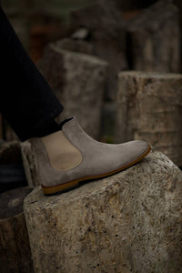 Bojoni Omaha Suede Leather Beige Chelsea Shoes