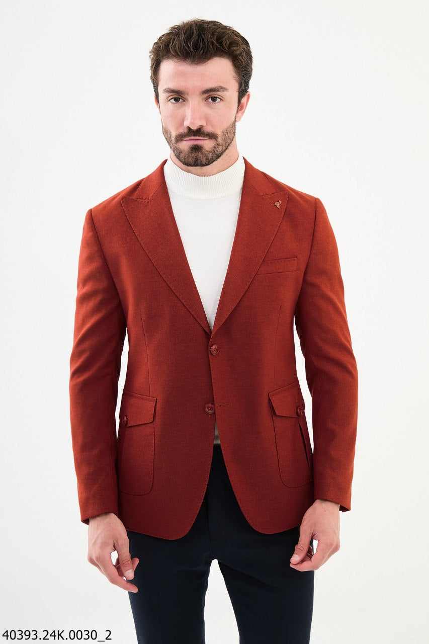 Bojoni Belmonte Slim Fit Burgundy  Blazer