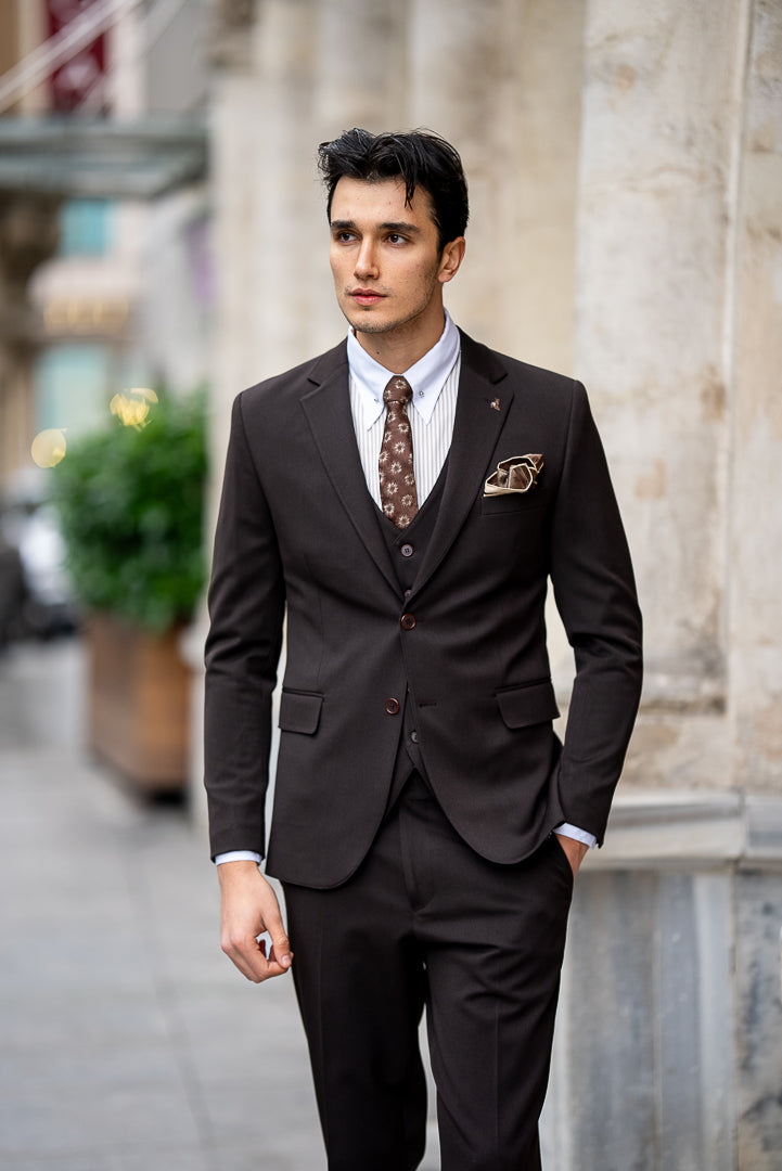 Bojoni Omaha Brown Slim Fit Suit