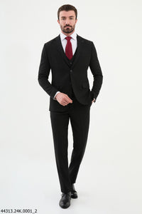 Bojoni Belmonte Black Classic Slim Fit Suit