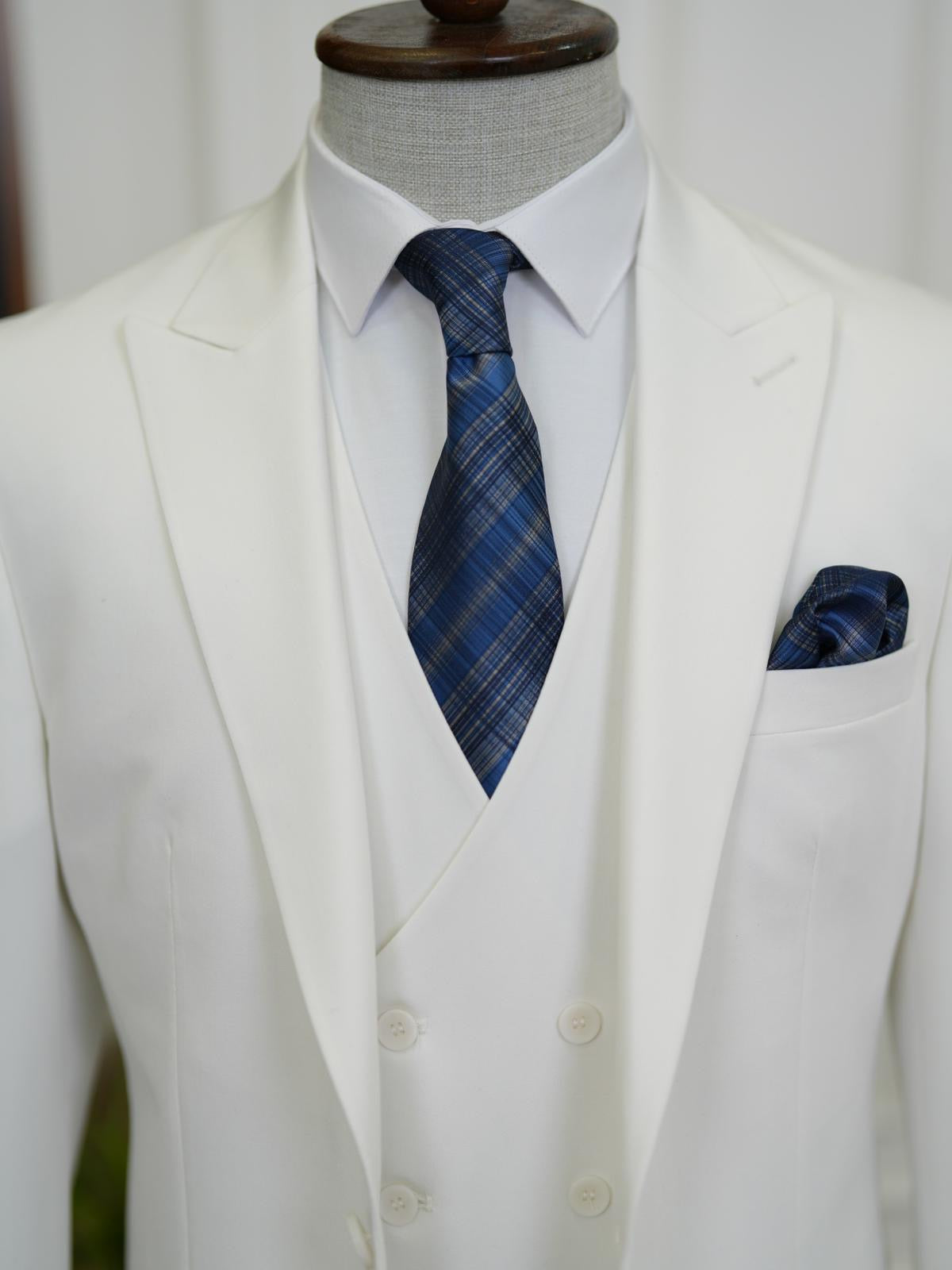 Bojoni Volterra White  Slim Fit Suit