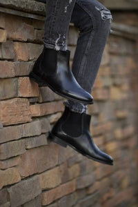 Bojoni Omaha Leather Black Chelsea Boots Shoes