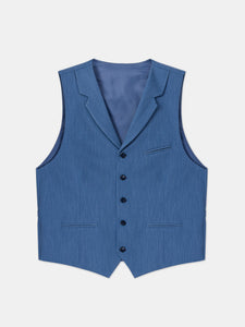 Blue Single Breasted Vest