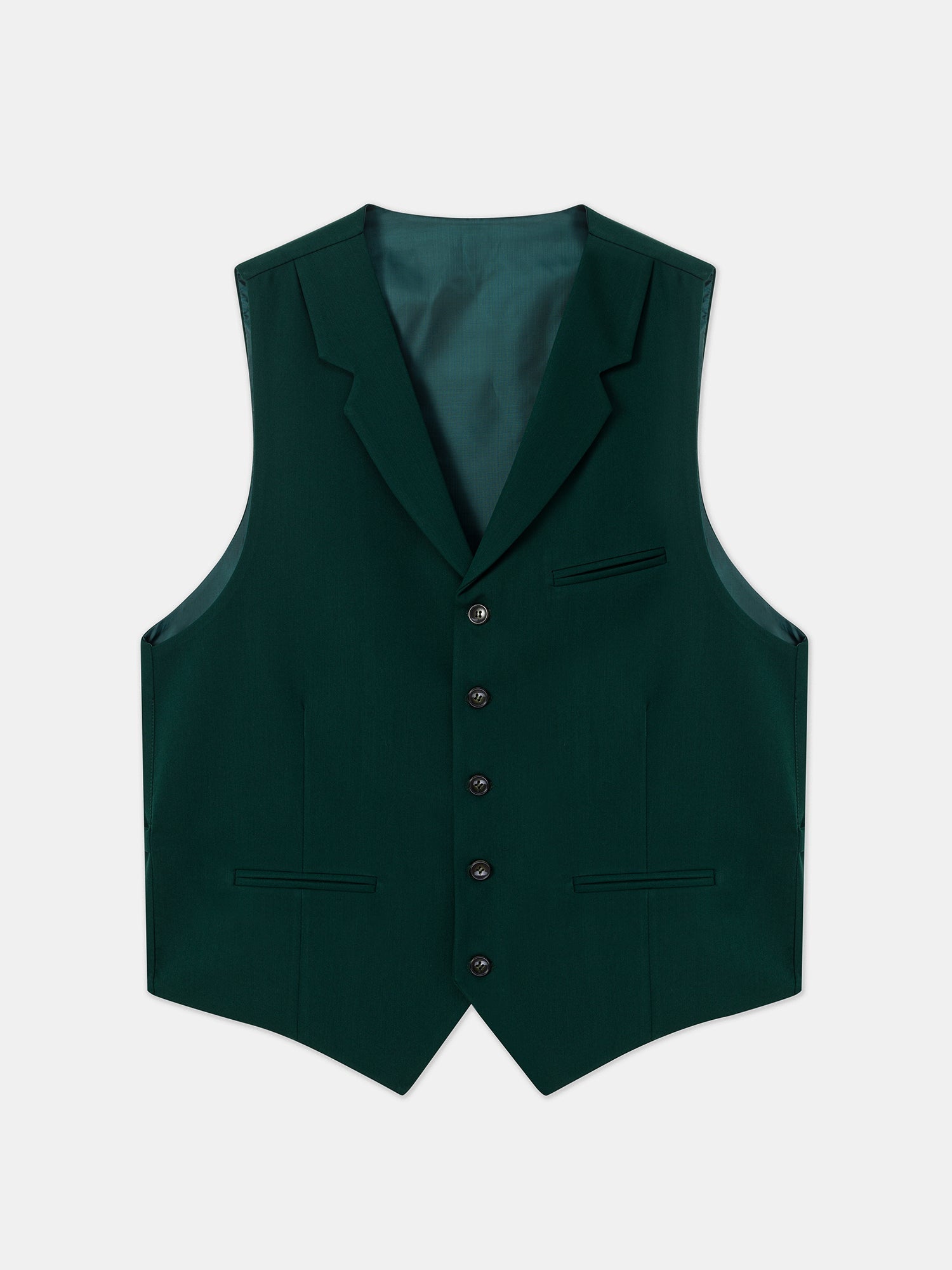 Green Single Breasted Vest