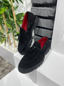 Bojoni Belmonte Black Suede Leather Loafers