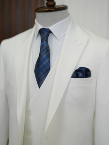 Bojoni Volterra White  Slim Fit Suit