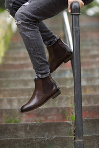 Bojoni Omaha Leather Brown Chelsea Boots Shoes