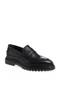 Bojoni Chicago Leather  Black Loafer Shoes