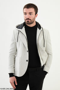 Bojoni Belmonte Slim Fit Beige Hood Blazer