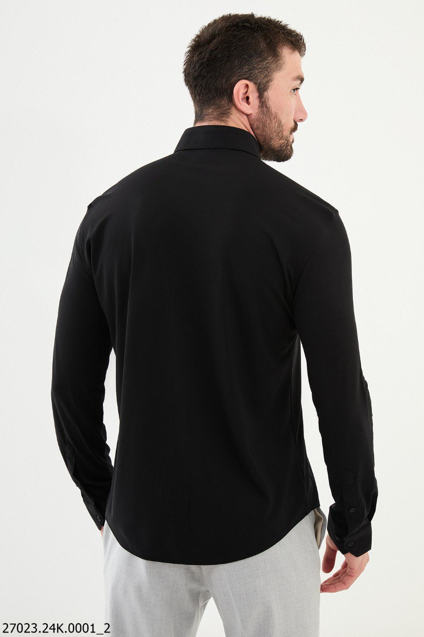 Bojoni Belmonte Slim Fit Black Shirt