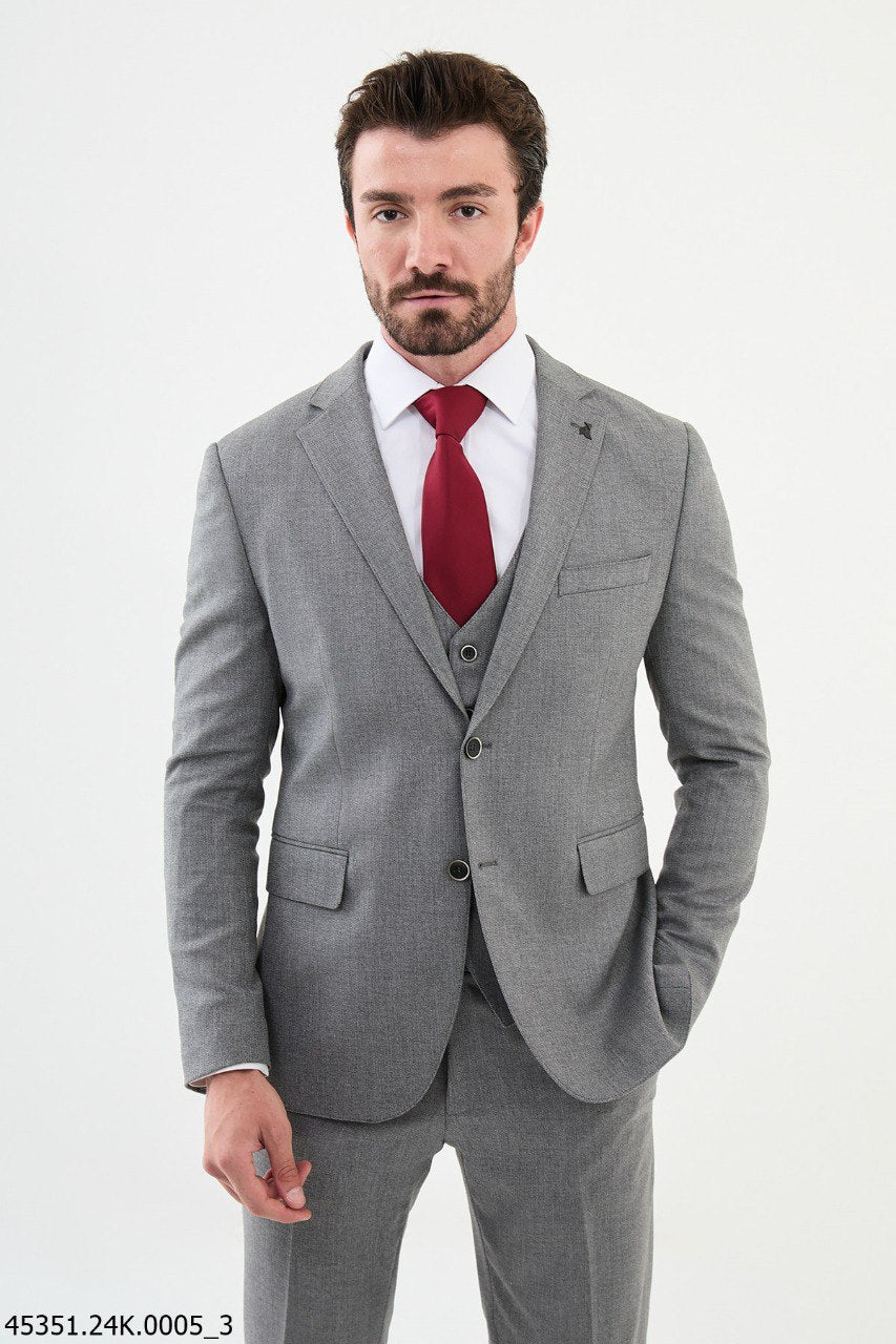 Bojoni Belmonte Gray Slim Fit Suit