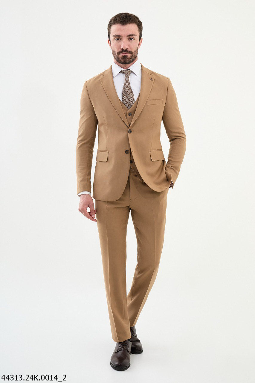 Bojoni Belmonte Camel Classic Slim Fit Suit