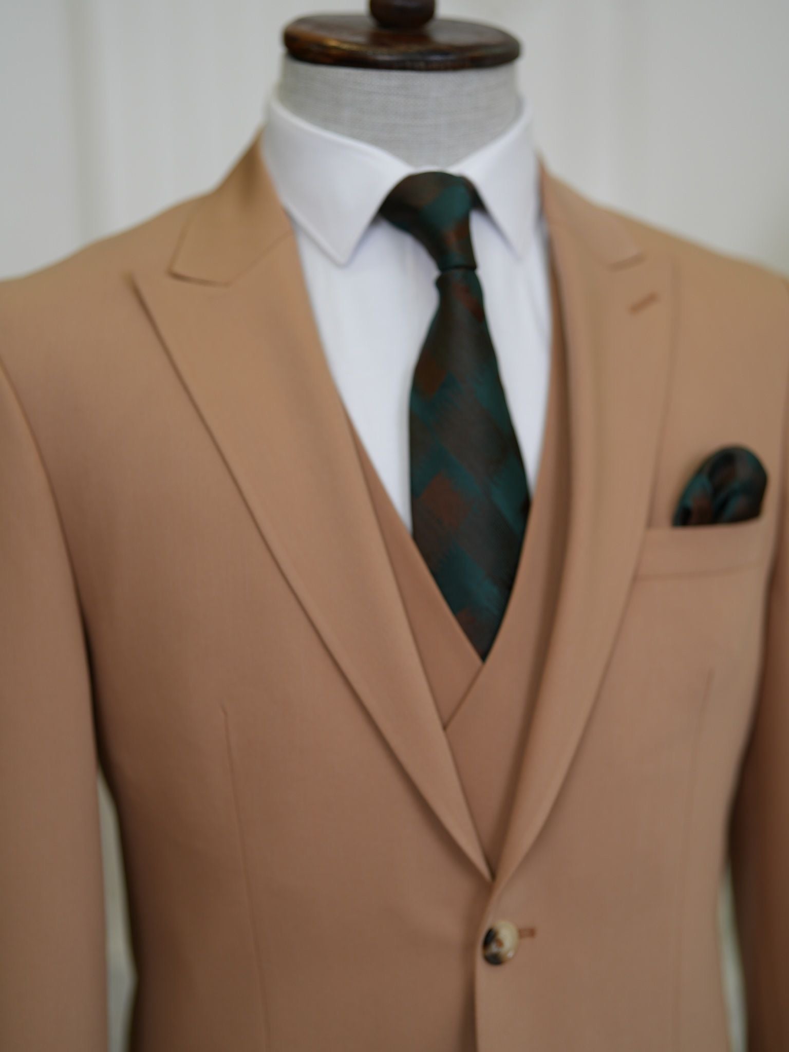 Bojoni Volterra Tan  Slim Fit Suit