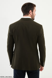 Bojoni Belmonte Slim Fit Khaki Blazer