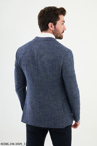 Bojoni Belmonte Slim Fit Navy Blue Wool Blazer