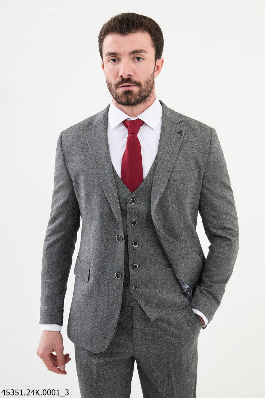 Bojoni Belmonte Dark Gray Slim Fit Suit