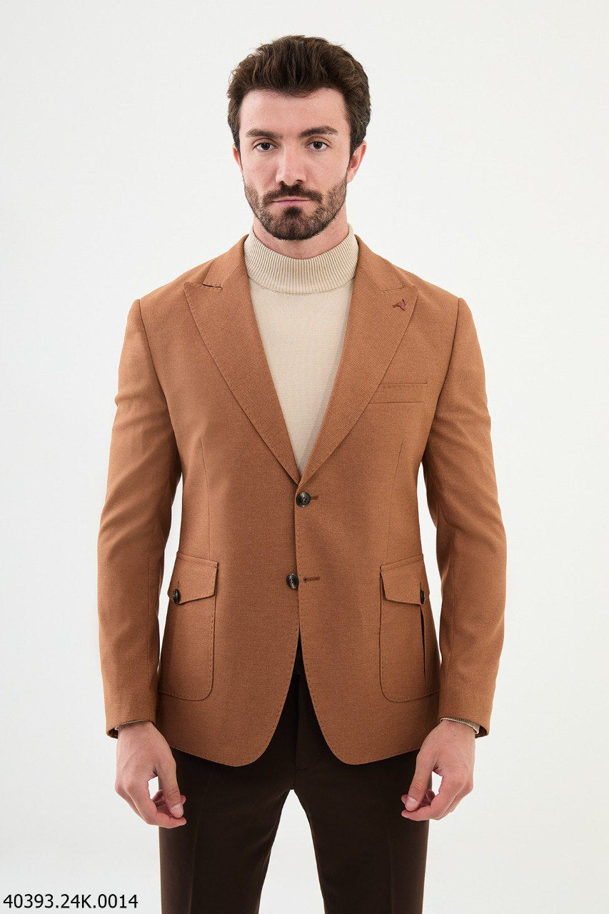 Bojoni Belmonte Slim Fit Camel  Blazer