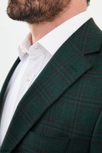 Bojoni Belmonte Slim Fit  Green Plaid  Blazer