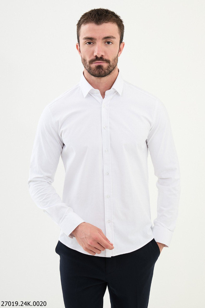 Bojoni Belmonte Slim Fit White Shirt