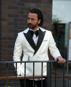 Bojoni Gatsby Double Breasted Slim Fit Italian White Tuxedo