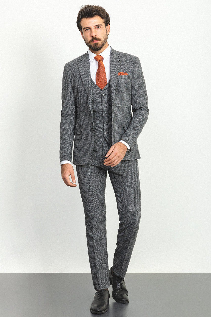 Bojoni Trivento Dark Gray Slim Fit Suit