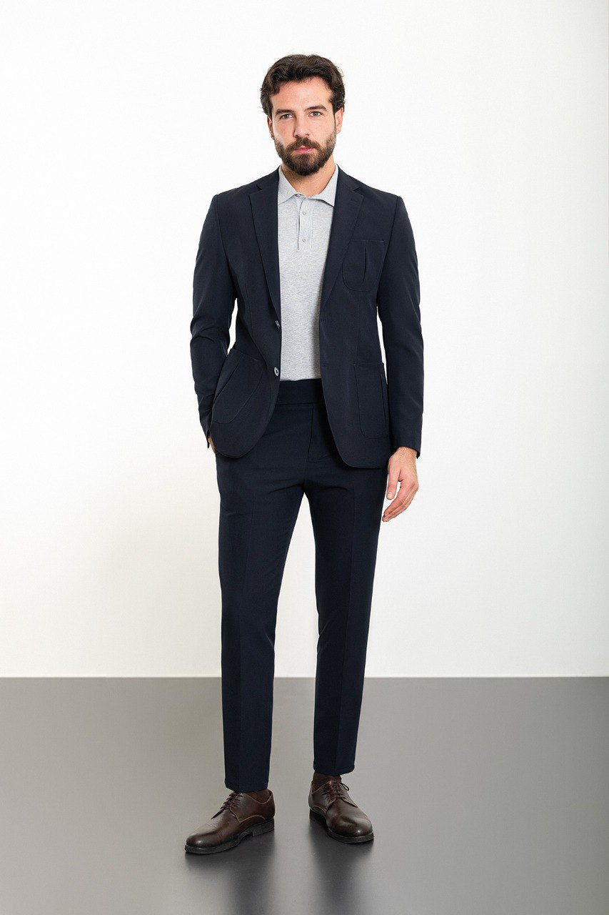 Bojoni Trivento Navy Blue 2 Pieces Slim Fit Suit