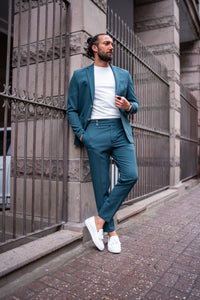 Bojoni Austin  Emerald Slim Fit 2 Piece Notch Lapel Suit