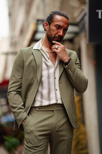 Bojoni Serra Green Slim Fit Wool Suit