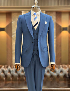 Bojoni Oxford Light Blue Slim Fit Suit