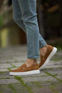 Bojoni Vince Eva Sole Nubuck Strap Camel  Shoes