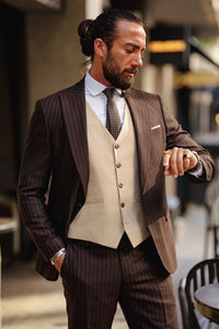 Bojoni Benevento Brown Slim Fit   Suit