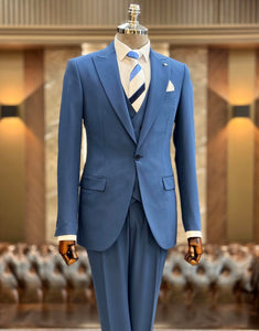 Bojoni Oxford Light Blue Slim Fit Suit